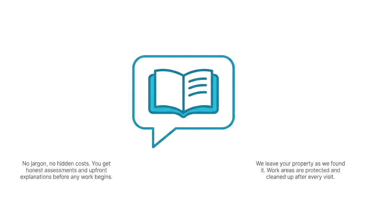 Clear communication speech bubble with open book